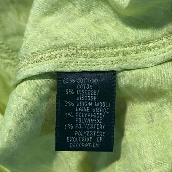 Lafayette 148 size 8P chartreuse pencil skirt with metallic threads EUC - Picture 10 of 12